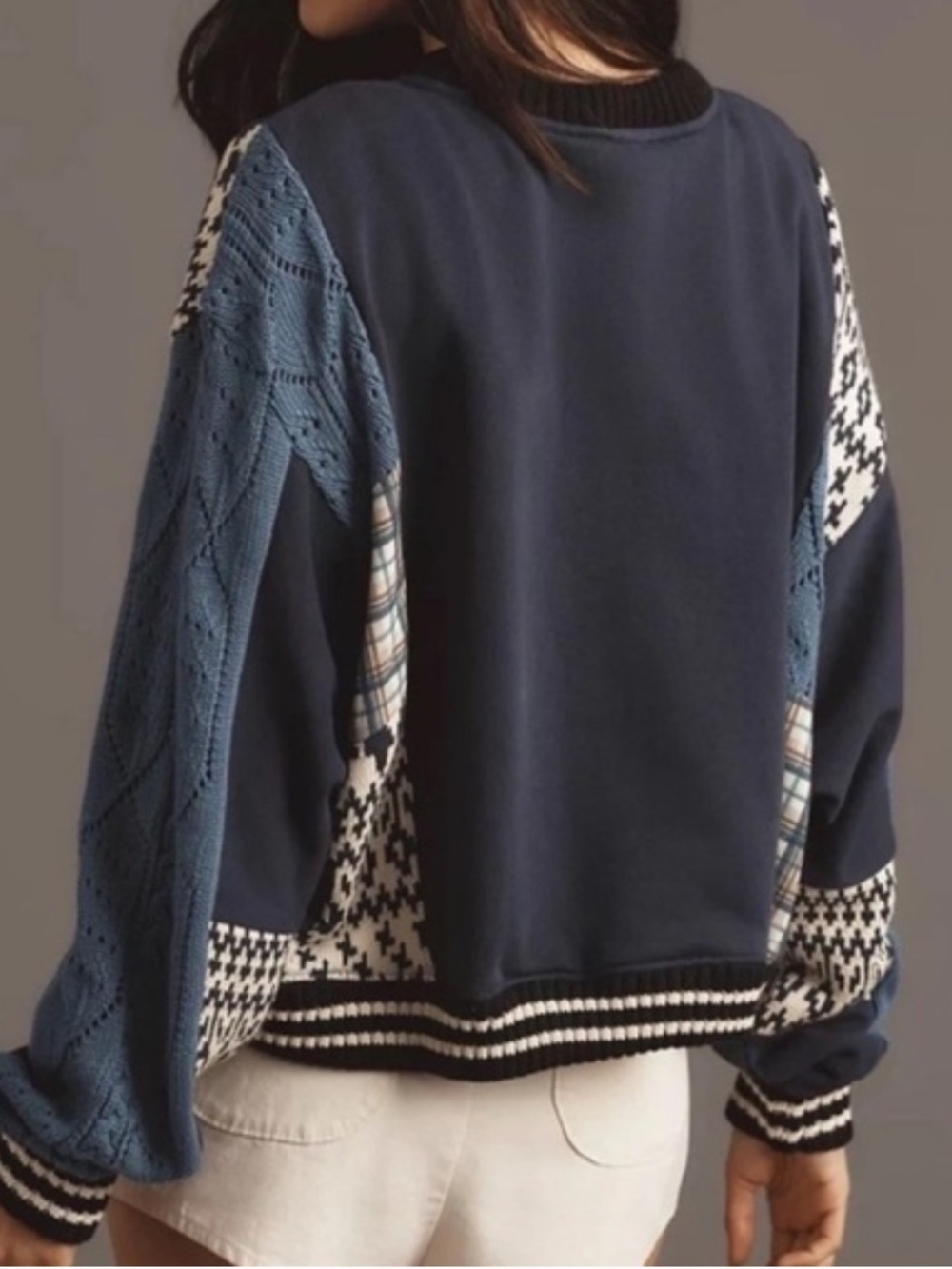 Anthropologie Pilcro Mixed Media Oversized Pullover